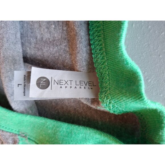 Next Level  Be Kind To Everyone Raglan Graphic Tee Large Green Gray - Picture 3 of 6